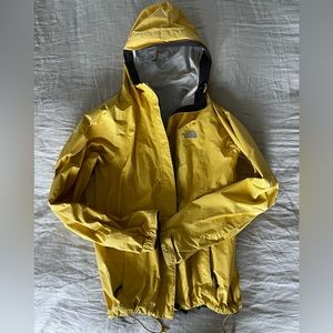 Yellow Northface rain jacket size small